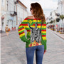 Hawaii Off Shoulder Sweatshirt Hawaii King With Flag Color With Traditional Patterns