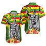 Hawaii Short Sleeve Shirt Hawaii King With Flag Color With Traditional Patterns