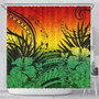 Hawaii Shower Curtain Map Polynesian Tattoo Tropical Summer