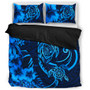 Hawaii Bedding Set Hibiscus Flower And Map On The Back Turtle