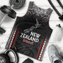 New Zealand Tank Top Maori Patterns With Map Silver Fern