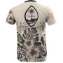 Guam T-Shirt - Guam FLag Beige Hibiscus 2
