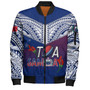 Samoa Custom Personalised Bomber Jacket Toa Samoa Teuilia Flowers Style