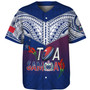 Samoa Custom Personalised Baseball Shirt Toa Samoa Teuilia Flowers Style