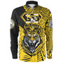 Hawaii Long Sleeve Shirt Custom McKinley High School Tigers Black and Gold Polynesian Style