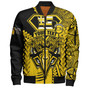 Hawaii Bomber Jacket Custom Nanakuli High and Intermediate School Home of the Golden Hawks Polynesian Style