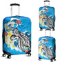 Hawaii Luggage Cover Turtle With Plumeria Flowers