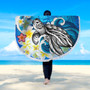 Hawaii Beach Blanket Turtle With Plumeria Flowers