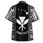 Hawaii Custom Personalised Hawaiian Shirt King Kamekameha Black and White Polynesian