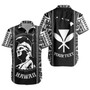 Hawaii Custom Personalised Short Sleeve Shirt King Kamekameha Black and White Polynesian