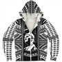 Hawaii Custom Personalised Sherpa Hoodie King Kamekameha Black and White Polynesian