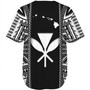 Hawaii Custom Personalised Baseball Shirt King Kamekameha Black and White Polynesian