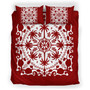 Hawaii Red Pattern Palm Trees and Turtles Duvet Cover