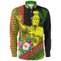 Hawaii Long Sleeve Shirt King Kamekameha Tropical Flowers Hawaii Polynesian