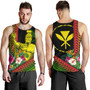 Hawaii Tank Top King Kamekameha Tropical Flowers Hawaii Polynesian