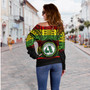 Hawaii Off Shoulder Sweatshirt ʻAiea High School Reggae Color Polynesian