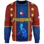 Philippines Filipinos Custom Personalised Sweatshirt Tribal Sun Traditional Patterns