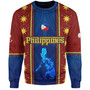 Philippines Filipinos Custom Personalised Sweatshirt Tribal Sun Traditional Patterns