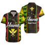 Hawaii Custom Personalised Short Sleeve Shirt Kanakamaoli Flag With Map Traditional Patterns