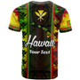 Hawaii Custom Personalised T-Shirt Kanakamaoli Flag With Map Traditional Patterns
