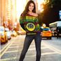 Hawaii Off Shoulder Sweatshirt Kihei Charter School Reggae Color Polynesian