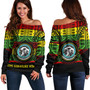 Hawaii Off Shoulder Sweatshirt King Kekaulike High School Reggae Color Polynesian