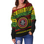 Hawaii Off Shoulder Sweatshirt Lahainaluna High School Reggae Color Polynesian