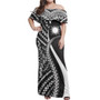 Marshall Islands Custom Personalised Woman Off Shoulder Long Dress Micronesian Tentacle Tribal Pattern