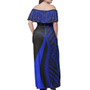 Chuuk Custom Personalised Woman Off Shoulder Long Dress Micronesian Tentacle Tribal Pattern