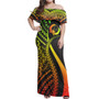 Pohnpei Custom Personalised Woman Off Shoulder Long Dress Micronesian Tentacle Tribal Pattern