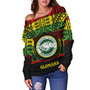 Hawaii Off Shoulder Sweatshirt Olomana High School Reggae Color Polynesian