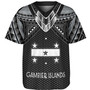 Gambier Islands Custom Personalised Baseball Shirt Polynesian Tribal Tattoo