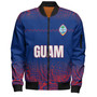 Guam Bomber Jacket White Latte Stone Guam Polynesian