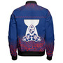 Guam Bomber Jacket White Latte Stone Guam Polynesian