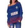 Guam Off Shoulder Sweatshirt White Latte Stone Guam Polynesian