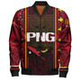 Papua New Guinea Custom Personalised Bomber Jacket  Seal And Map Tribal Traditional Patterns
