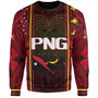 Papua New Guinea Custom Personalised Sweatshirt  Seal And Map Tribal Traditional Patterns
