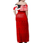 New Zealand Woman Off Shoulder Long Dress Polynesian Flag With Coat Of Arms