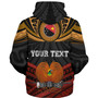 Papua New Guinea Custom Personalised Sherpa Hoodie Papua New Guinea Fabric Pattern Design