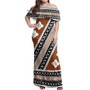 Fiji Woman Off Shoulder Long Dress Tapa Clothes