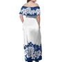 Hawaii Woman Off Shoulder Long Dress Hibiscus Flower