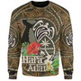 Guam Custom Personalised Sweatshirt Hafa Adai Seal Flower Tropical Retro Style