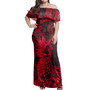 Hawaii Woman Off Shoulder Long Dress Pineapple Polynesian Unique Style