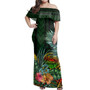 American Samoa Woman Off Shoulder Long Dress Hibisucs Flower Polynesian