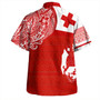 Tonga Combo Dress And Shirt Polynesian Flag With Coat Of Arms