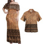 Tonga Combo Dress And Shirt Ngatu Pattern Culture Ver.1