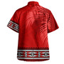 Tonga Combo Dress And Shirt Ngatu Fabric Leaves