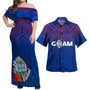 Guam Combo Dress And Shirt Flag Color With Traditional Patterns