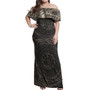 Polynesian Tattoo Style Women Off Shoulder Long Dress Version 1.0