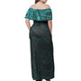 Polynesian Tattoo Style Women Off Shoulder Long Dress Version 1.0